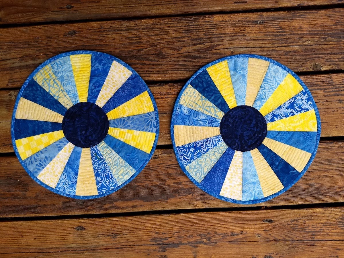 finished dresden plates placemat