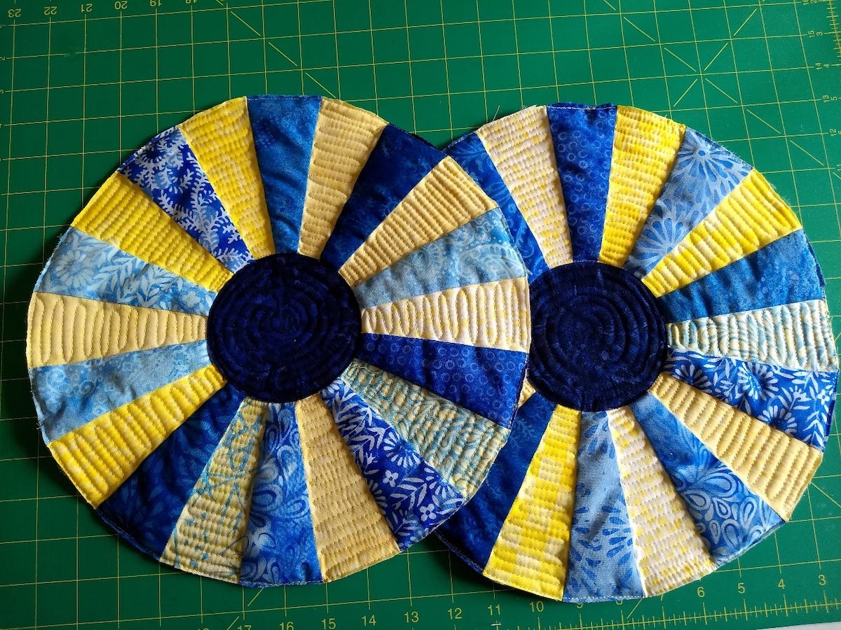 dresden plates quilted placemat quilting