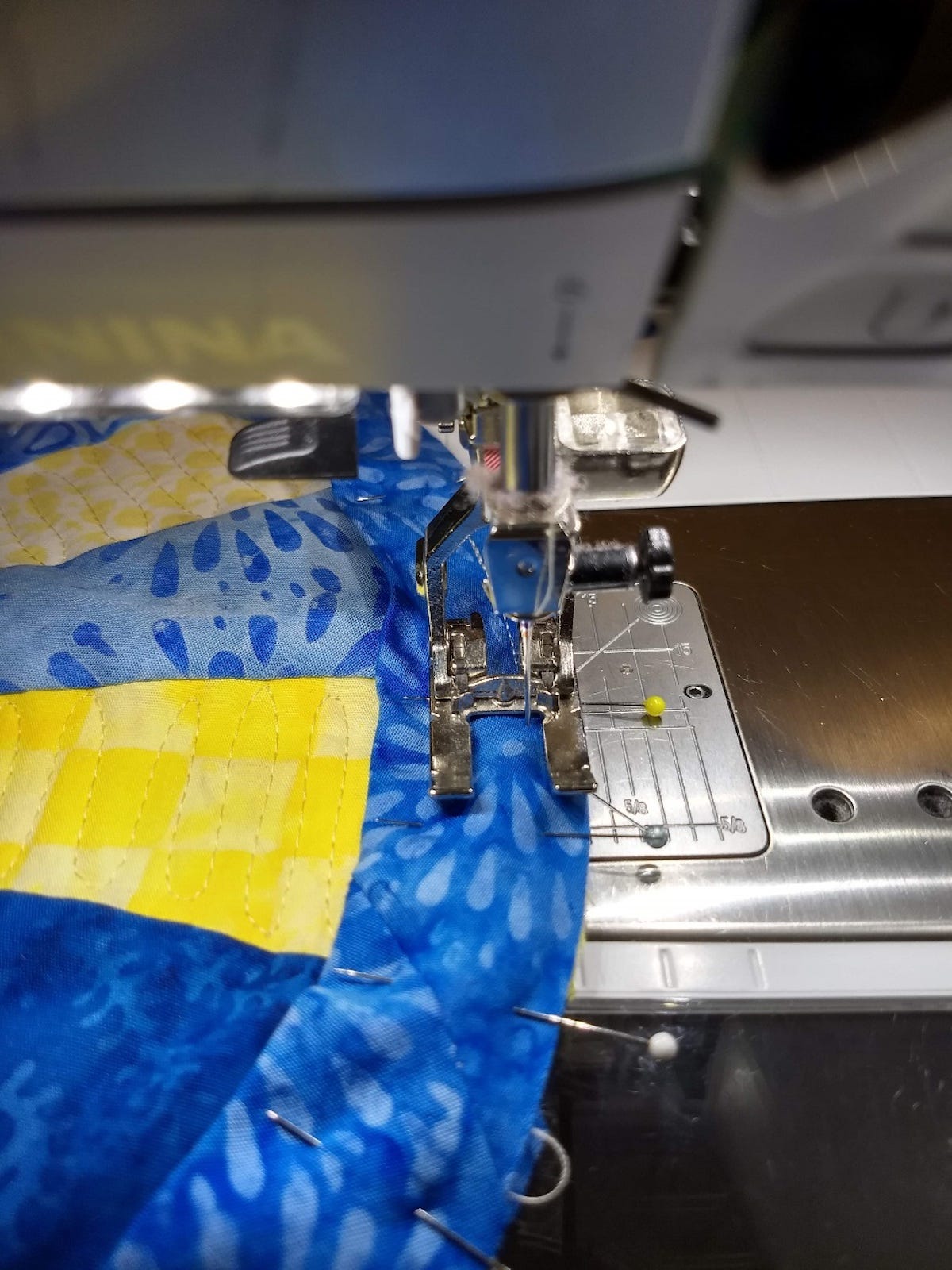 sewing the edge of the bias binding quarter inch