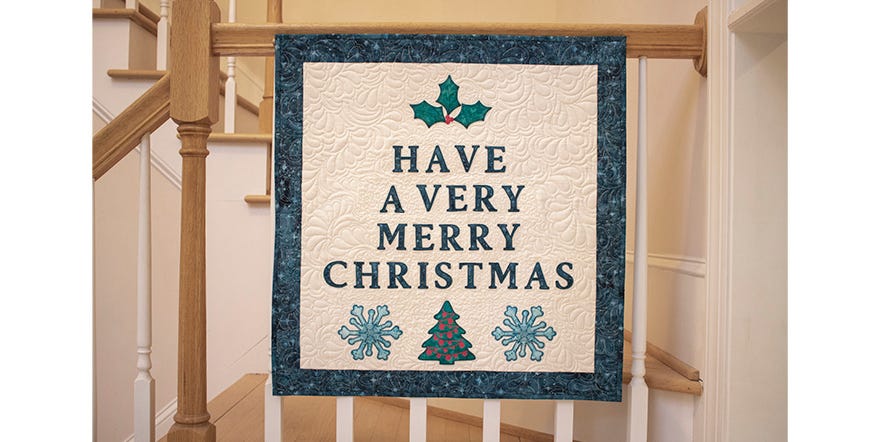 quilted merry christmas wall hanging