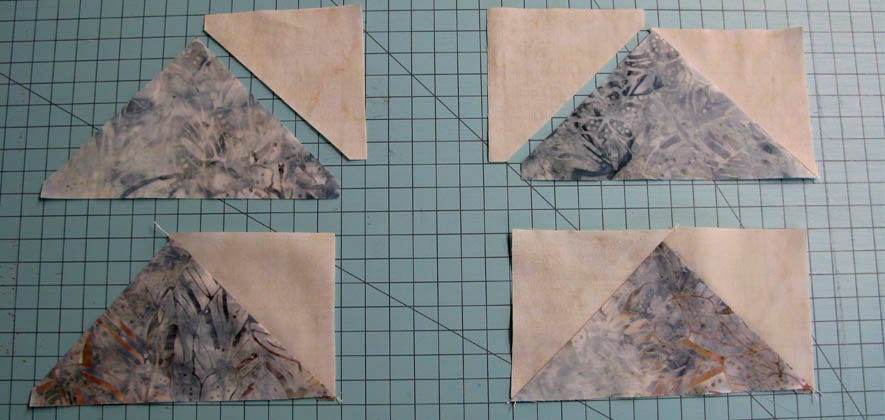 Flying Geese units for the Winter Blues table runner