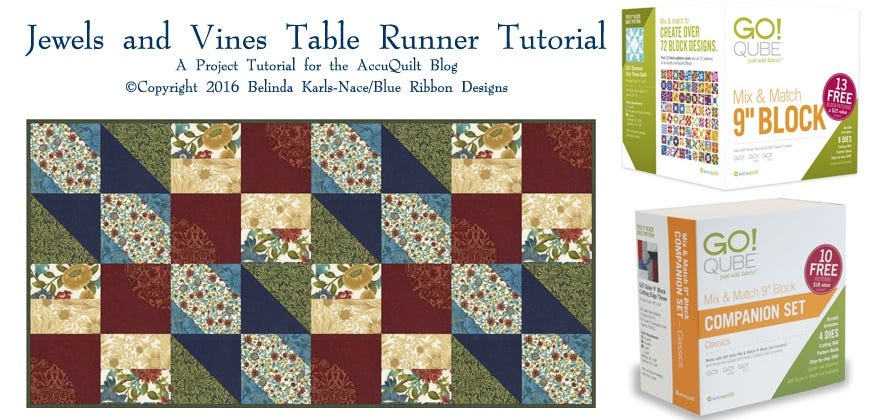 Jewels and Vines Table Runner &copy;Copyright 2016 Belinda Karls-Nace/Blue Ribbon Designs, LLC