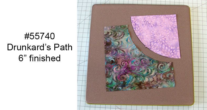 55740 Drunkard Path block in batiks