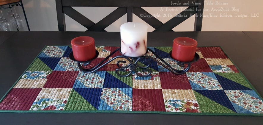 Jewels and Vines Table Runner &copy;Copyright 2016 Belinda Karls-Nace/Blue Ribbon Designs, LLC