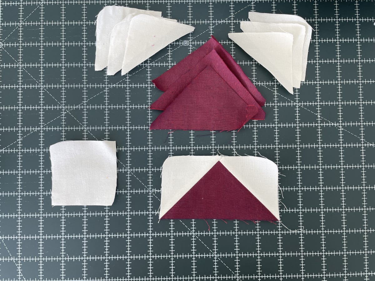 A Sewn Flying Geese Unit