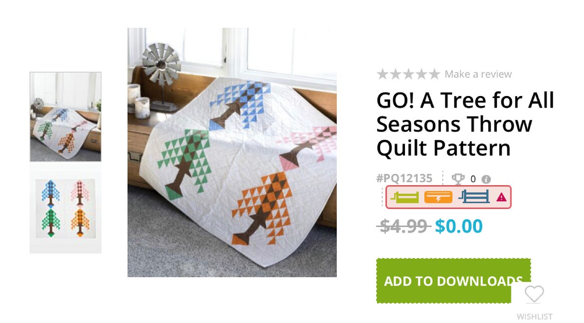 AccuQuilt Page to Download the GO! A Tree for All Seasons Throw Quilt Pattern