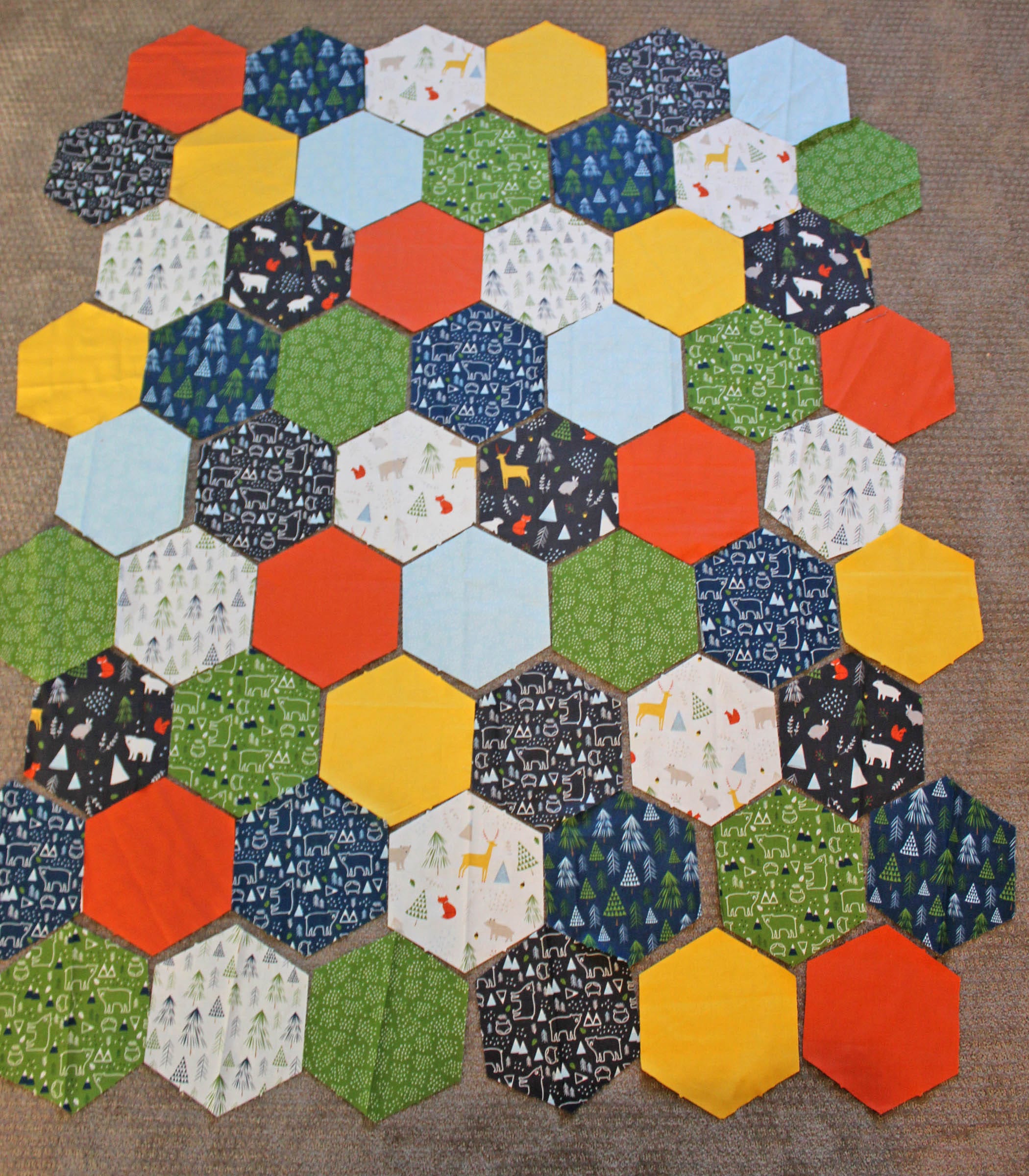 hexagon y seam layout 