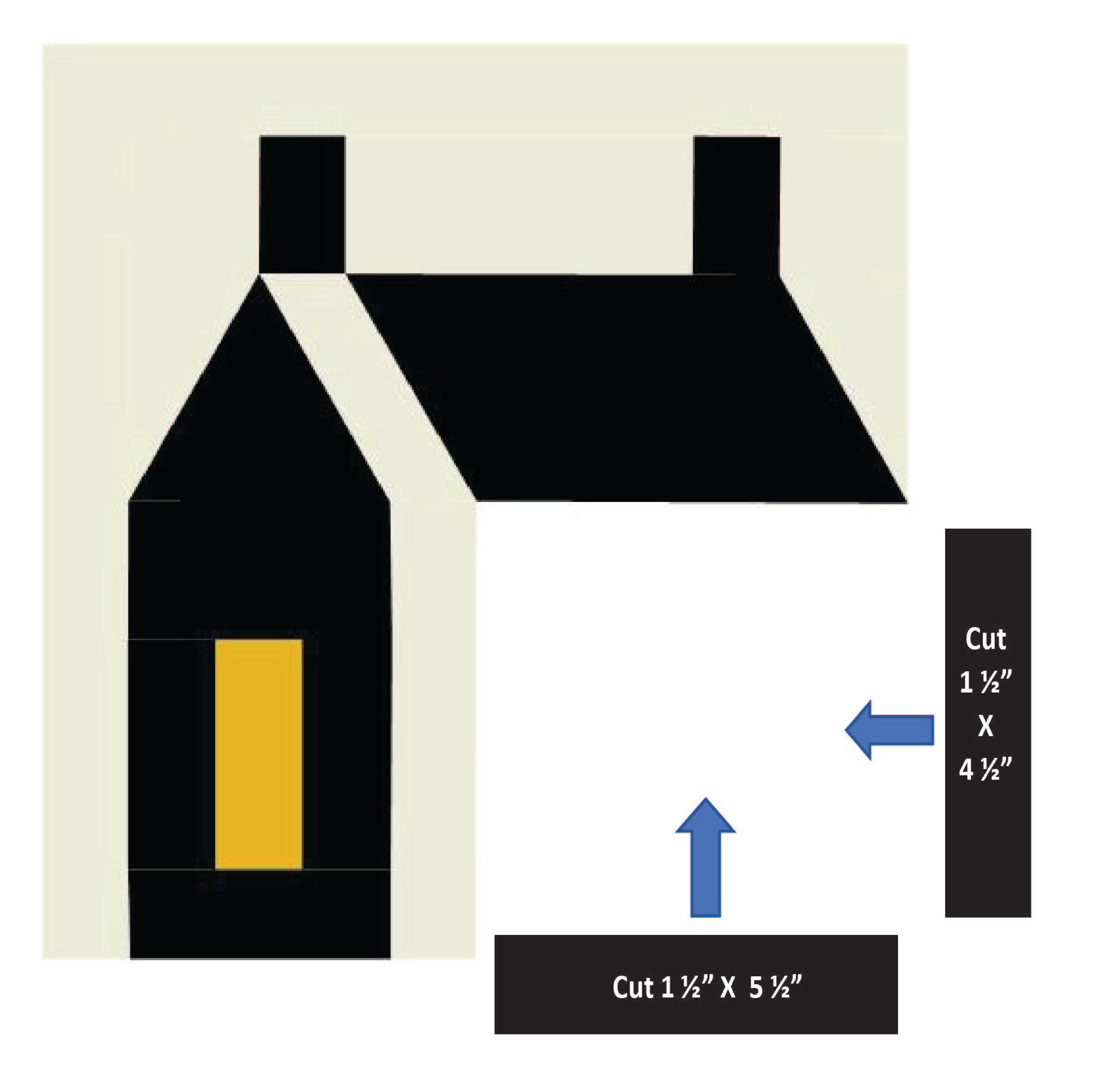 Black barn 4 inch barn quilt