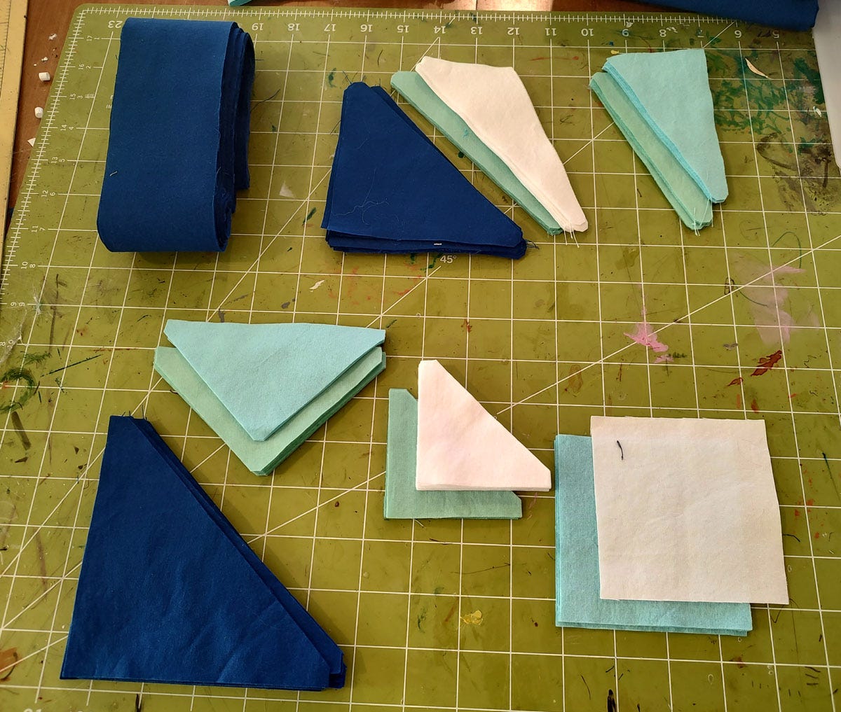Cut Chinese Lantern and Qube Pieces with Strips