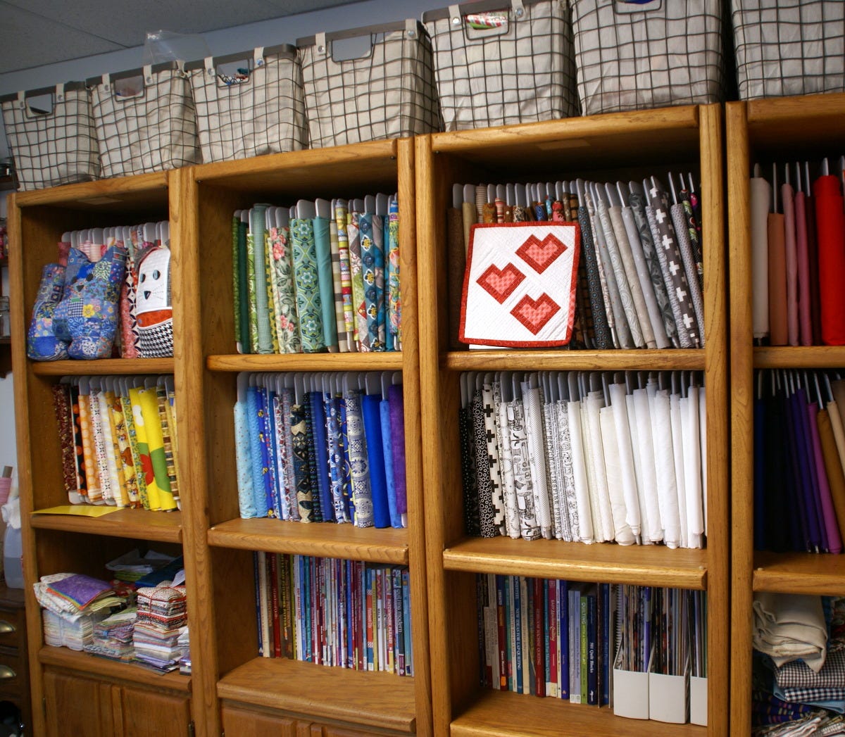 fabric bolt book shelf storage