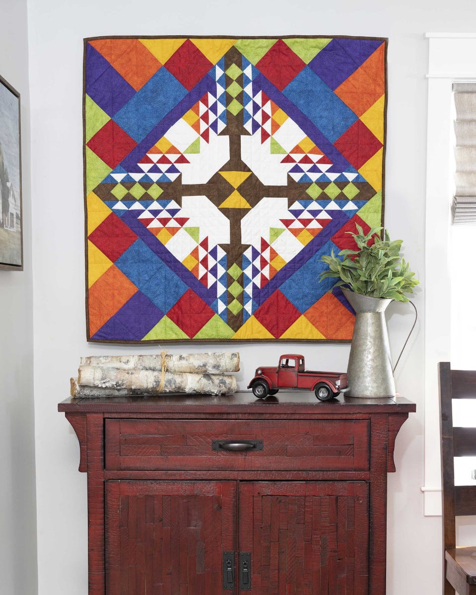 GO! Amazing Technicolor Tree of Life Throw Quilt Free Pattern
