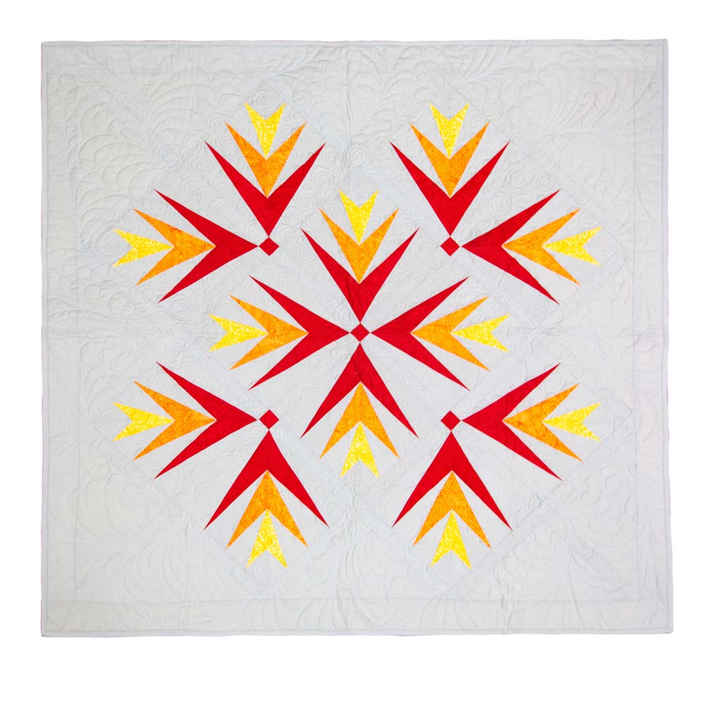 GO! Palm Fire Throw Quilt Free Pattern