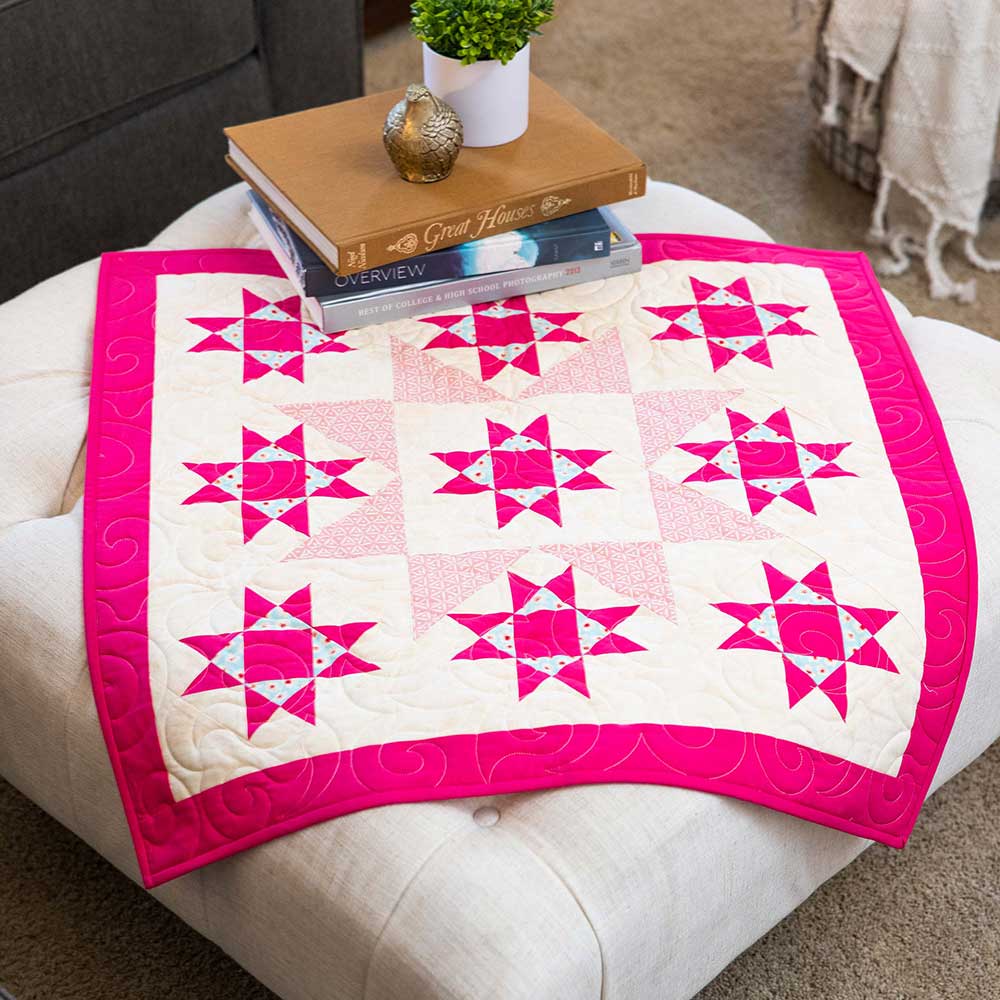 GO! Qube 5 inch Stars in the Crown Throw Quilt Free Pattern