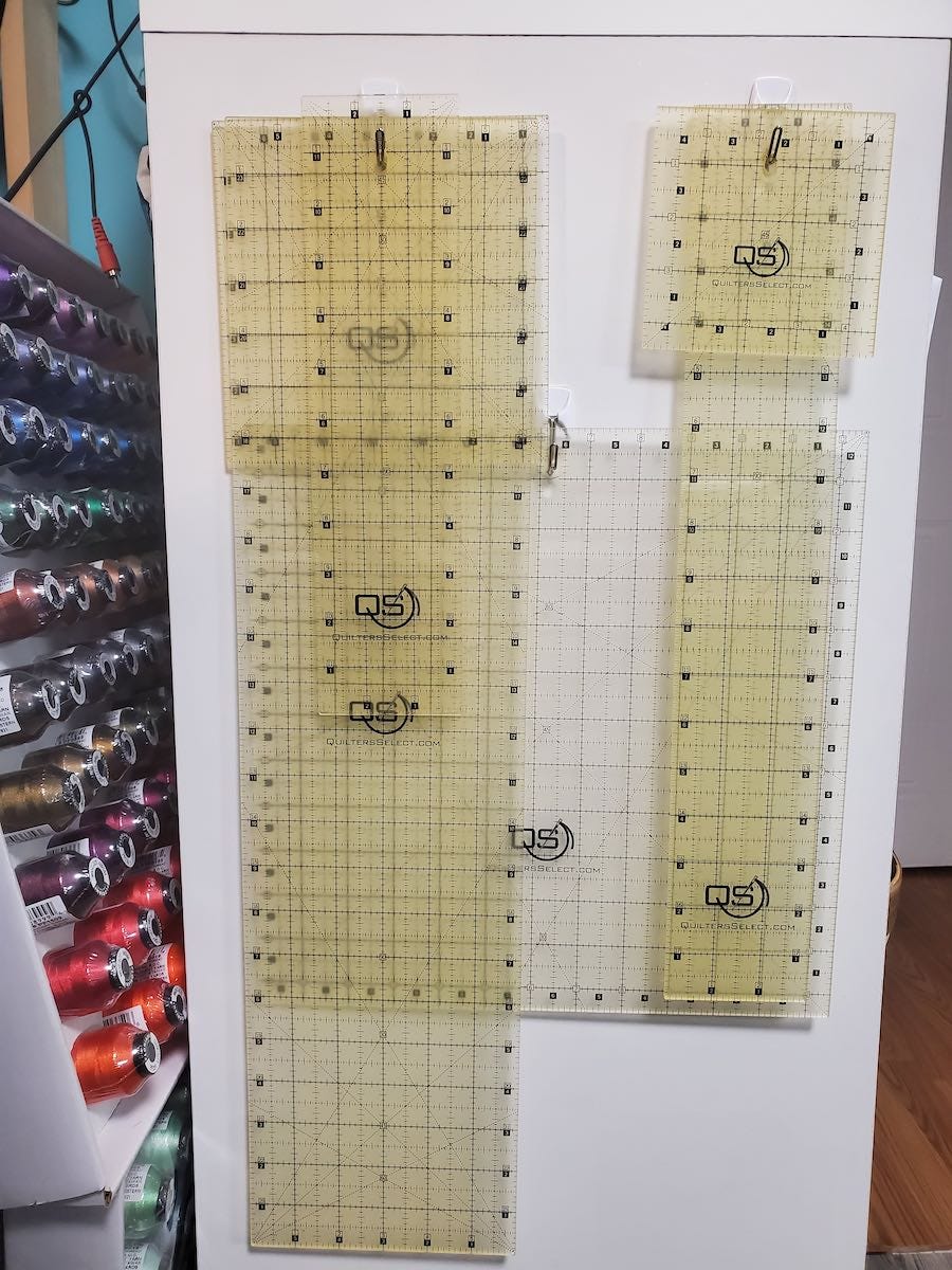 Ruler Rack is the answer to quilters rulers & sewing room organization