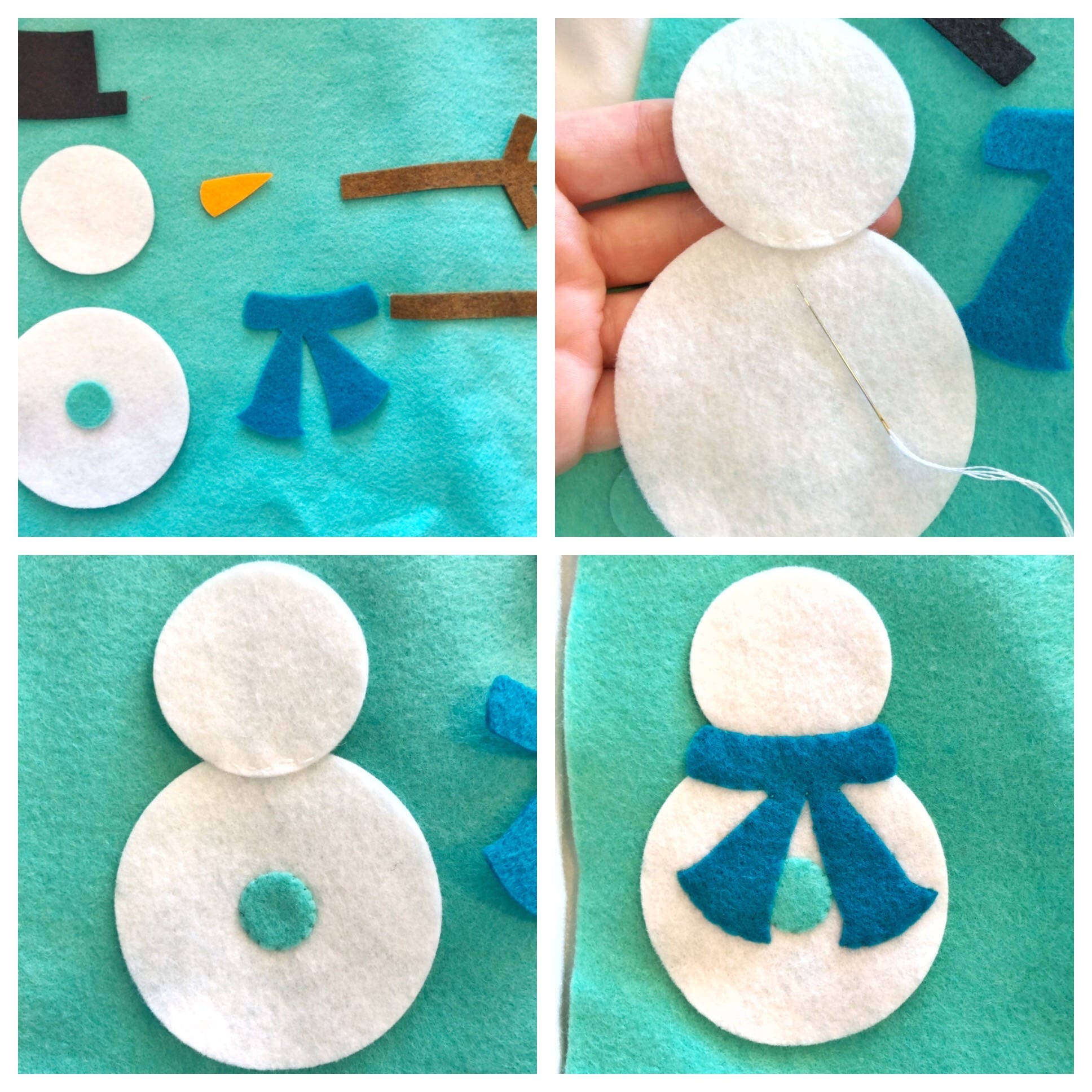 snowman and holiday accessories applique
