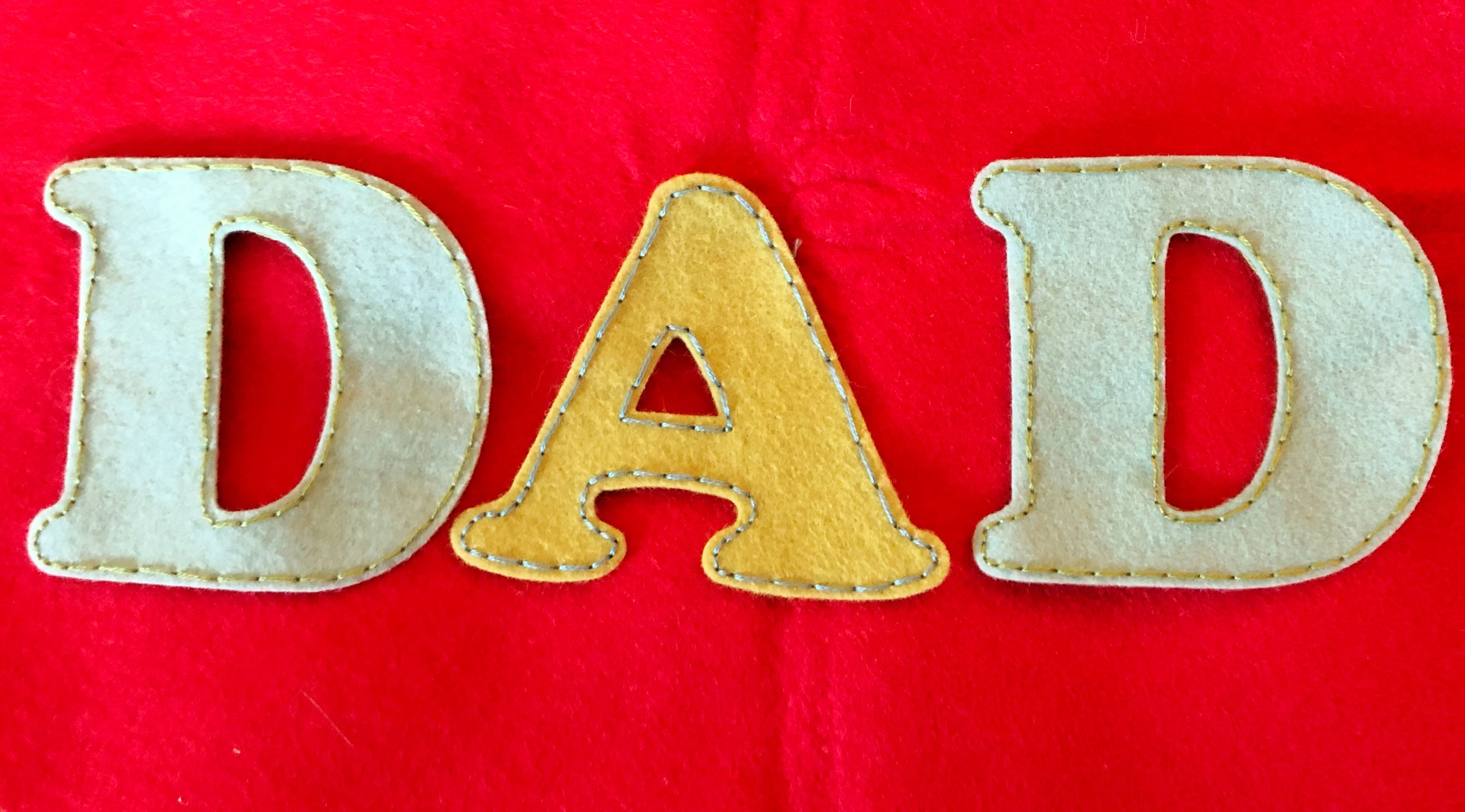 DAD applique holiday stocking decor