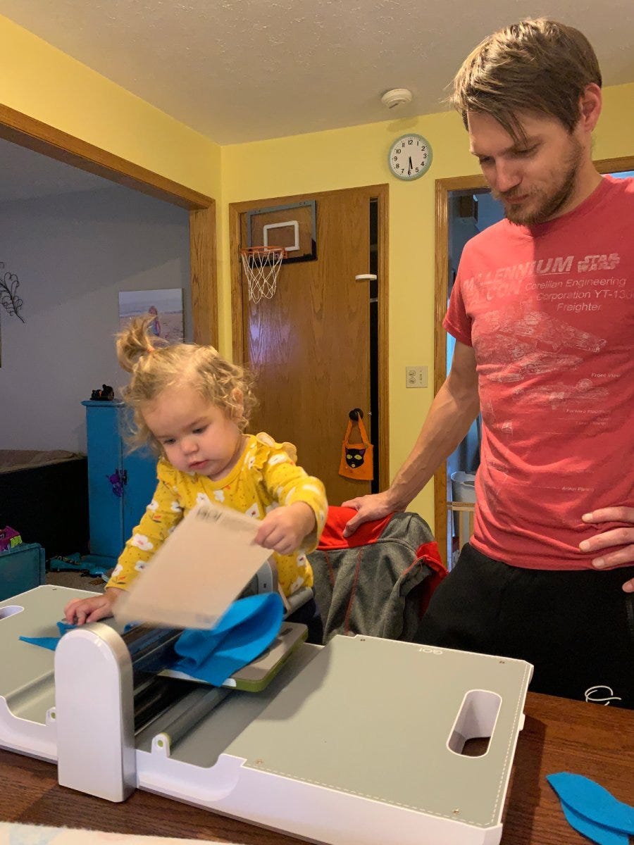 Joe and His Daughter Using a GO! Die with a GO! Fabric Cutter