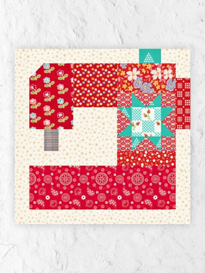 Sewing Machine Quilt Block