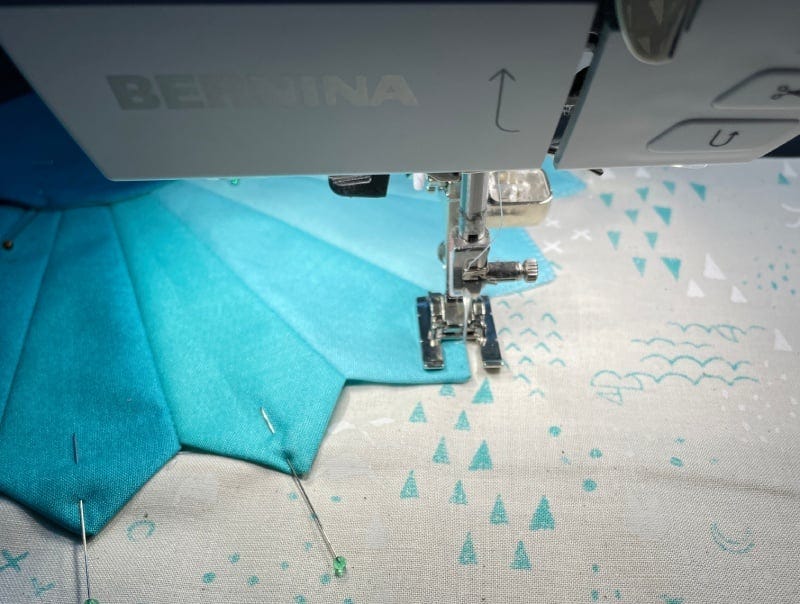 Stitching the Blades to the Background Fabric