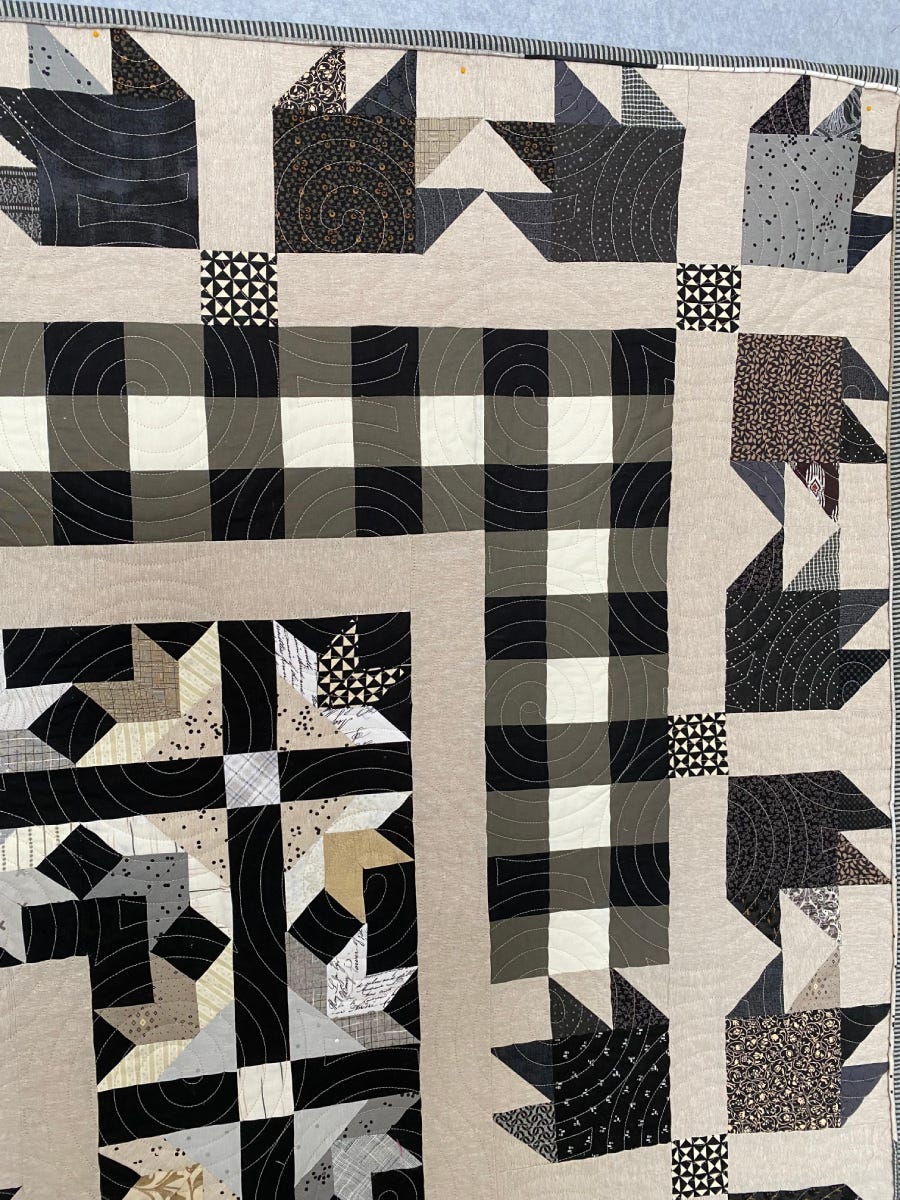 Upper Right Corner of GO! A Walk in the Woods Throw Quilt Free Pattern
