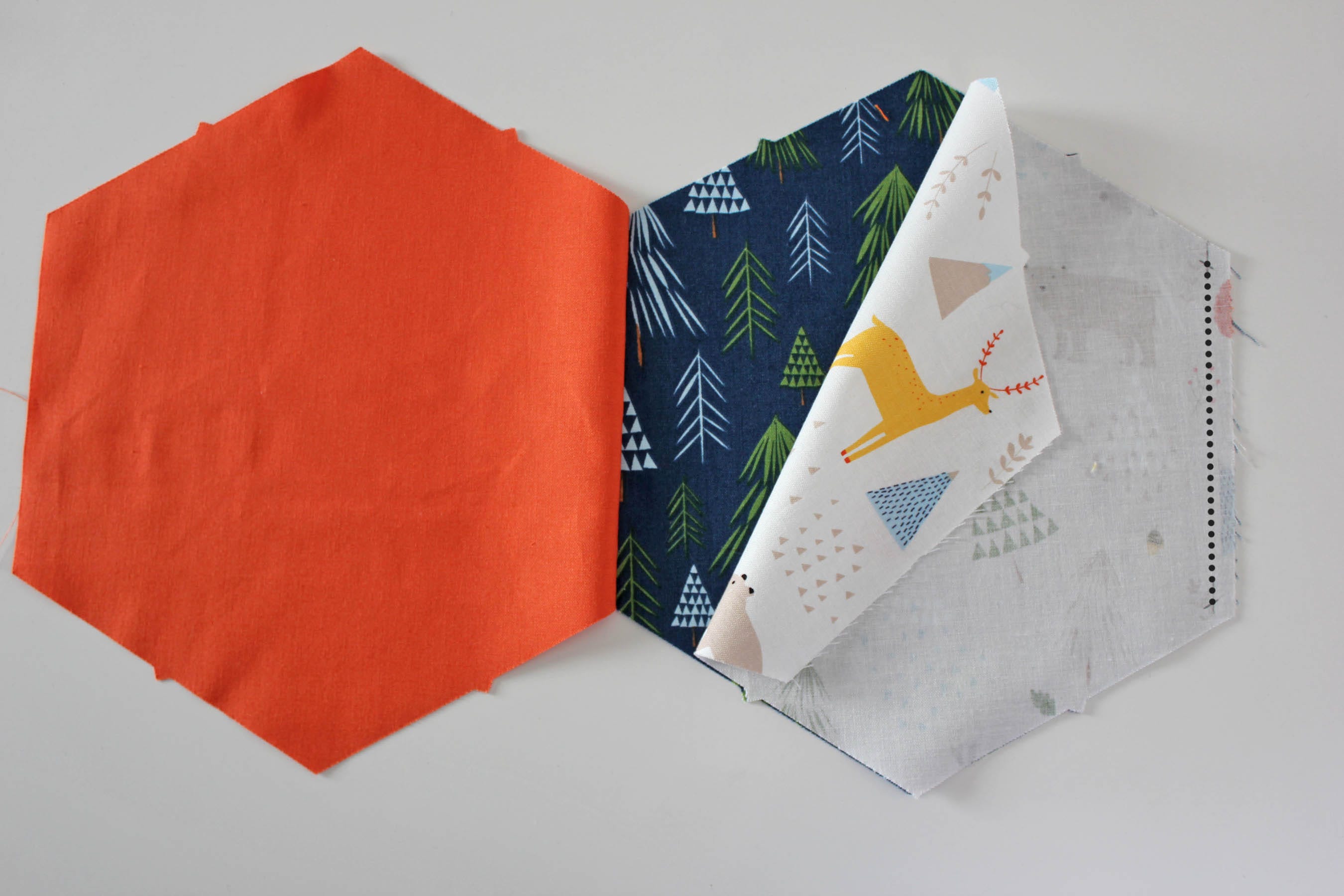 hexagon fabric with notches