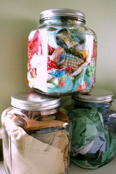 fabric scrap jar