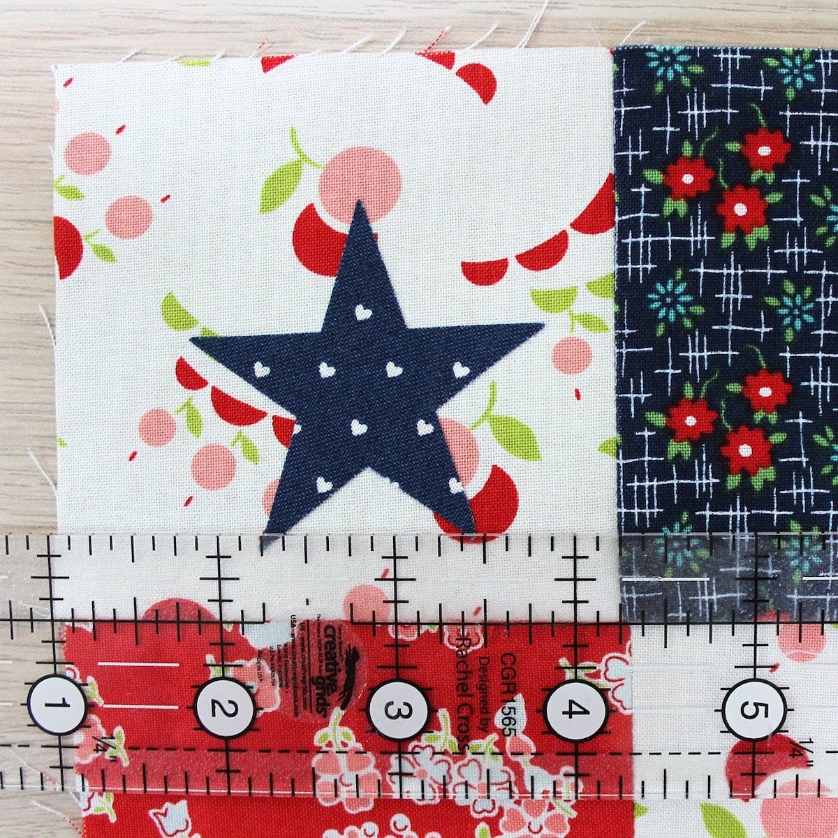 measuring quilt block applique star patriotic