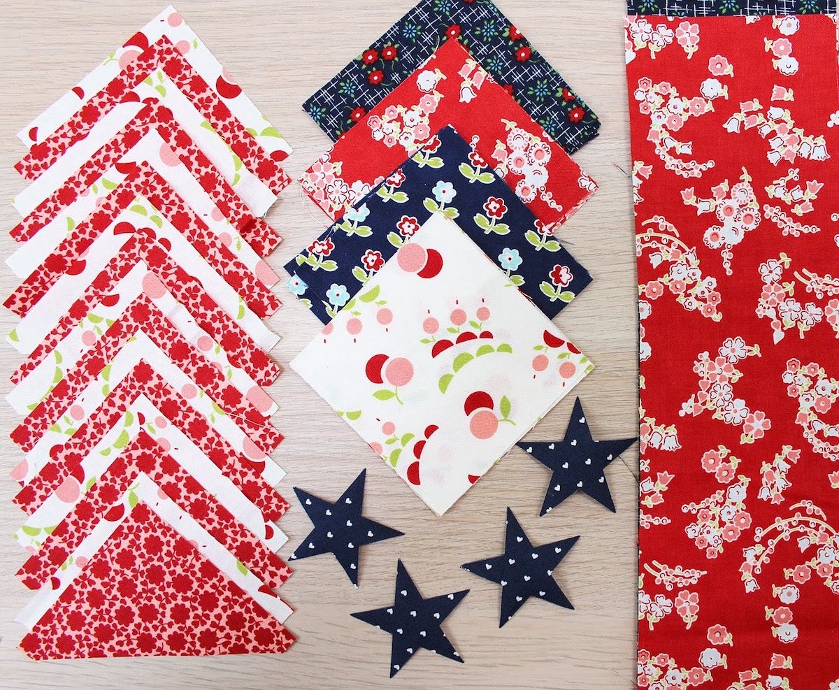 patriotic fabric go stars applique