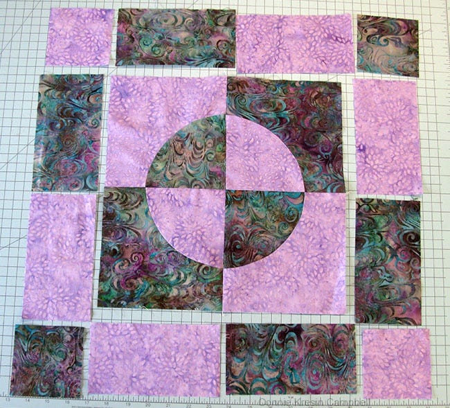 Sew center blocks first