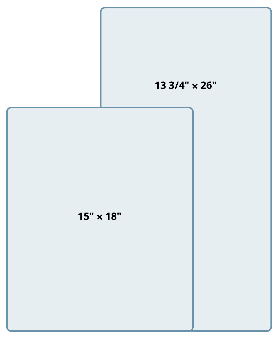 die sizes: Giant 15" × 18" and Super Giant 13.75" × 26"